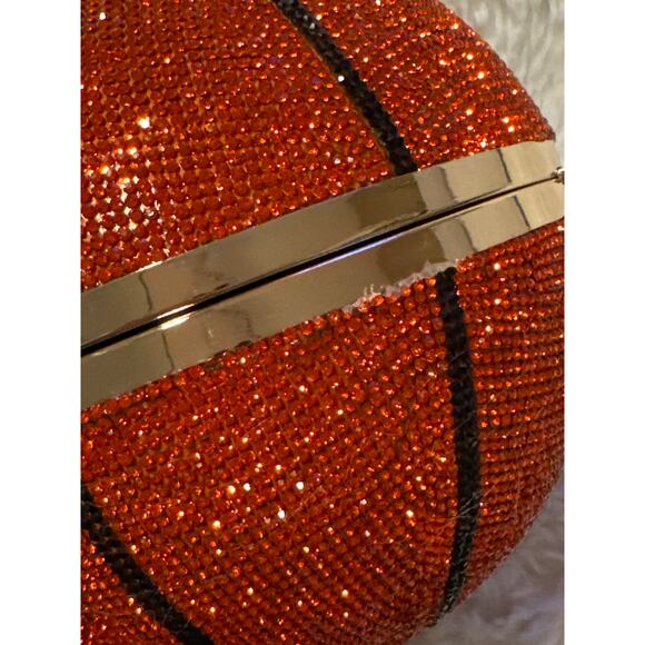 Orange bling Covered crossbody basketball purse/clutch - Picture 3 of 5